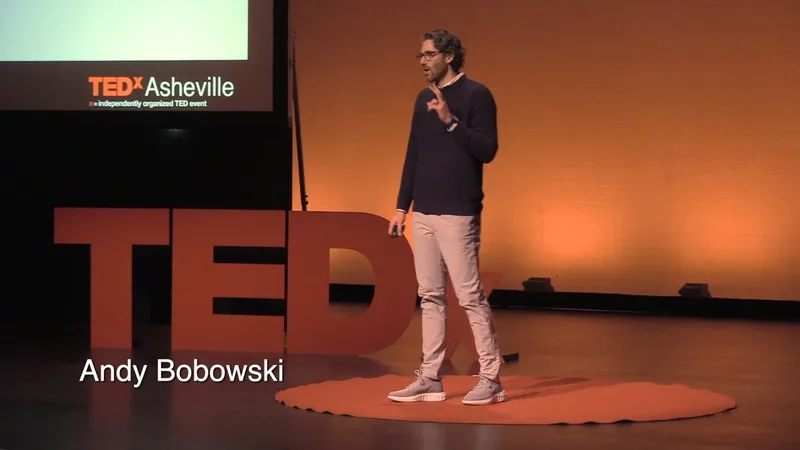 Andy Bobowski on the TEDxAsheville stage